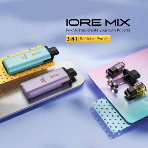 Eleaf Iore Mix Kit 2 Pod Vape 1100mAh Dual Cartridge Silver-1