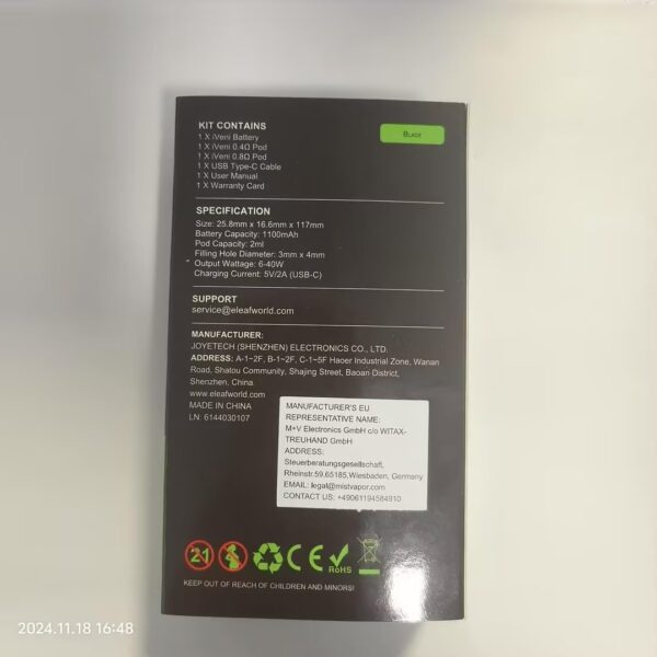 Eleaf iVeni Pod Kit 1100mAh Adjustable Vape Color Screen-2