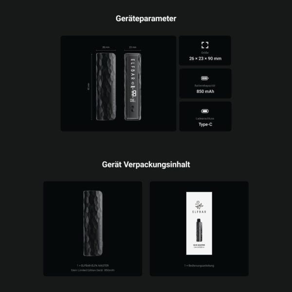 ELFBAR ELFA MASTER Limited Edition Electric Cigarette 850mAh-7