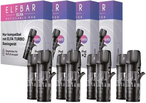 ELFBAR ELFA Refillable Pod Set 4 Pack 0.8 ohm Compatible-0