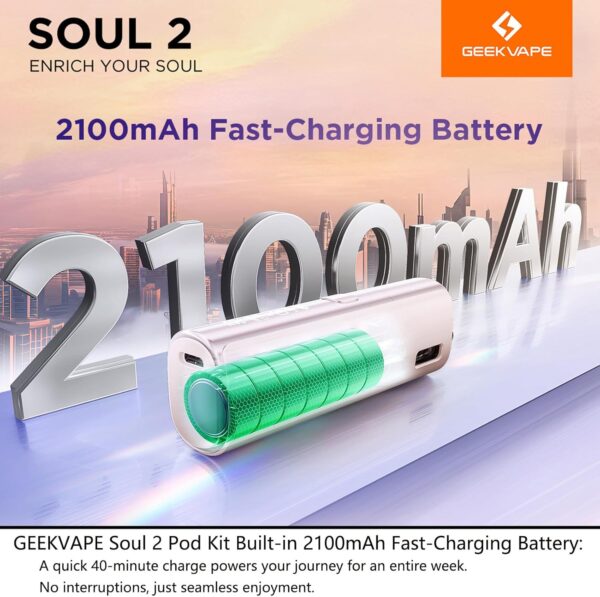 GEEKVAPE Soul 2 Pod Kit 2100mAh Battery MTL RDL Vaping-4