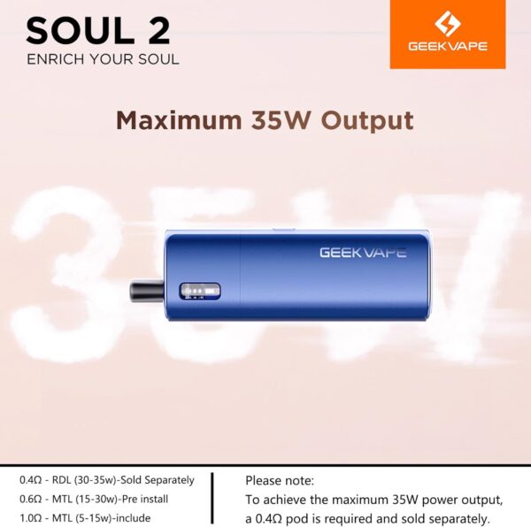 GEEKVAPE Soul 2 Pod Kit 2100mAh Battery MTL RDL Vaping-5