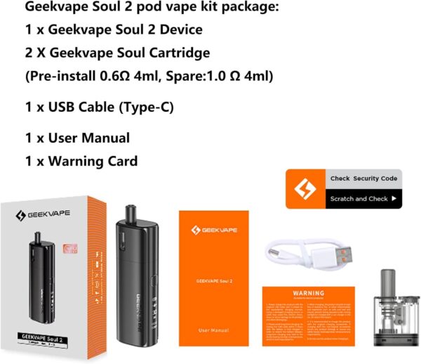 GEEKVAPE Soul 2 Pod Kit 2100mAh Battery MTL RDL Vaping-6