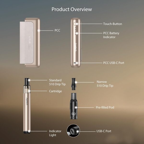 Joyetech Eroll Slim Vape Kit 1500mAh Rechargeable Pod System-6