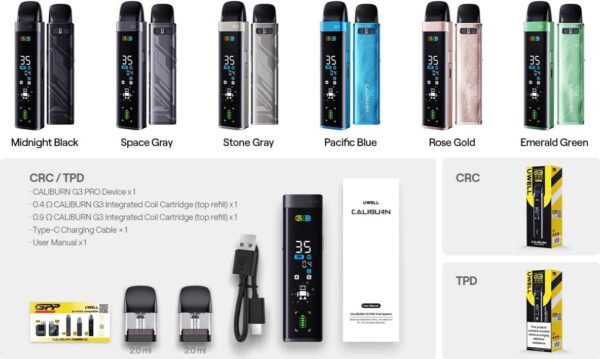 Uwell Caliburn G3 PRO Pod System Space Gray 1000mAh-7
