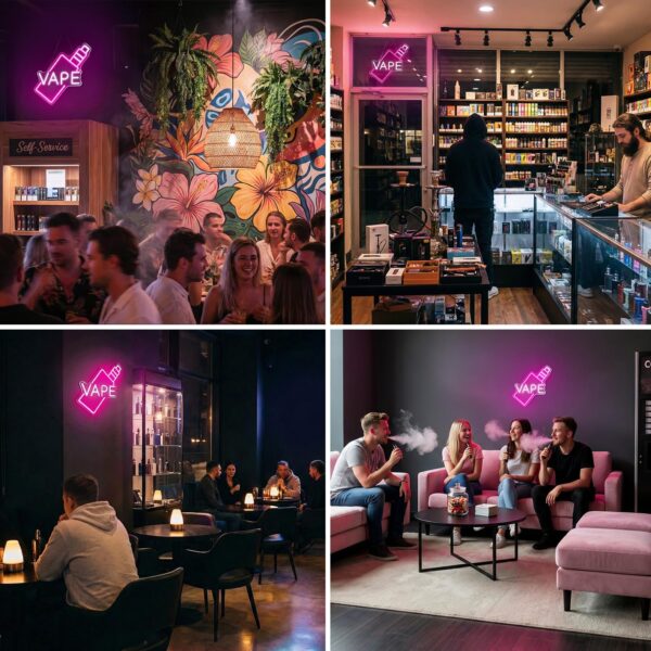 VAPE Neon Sign LED Wall Decor USB Dimmable for Shops Office-6