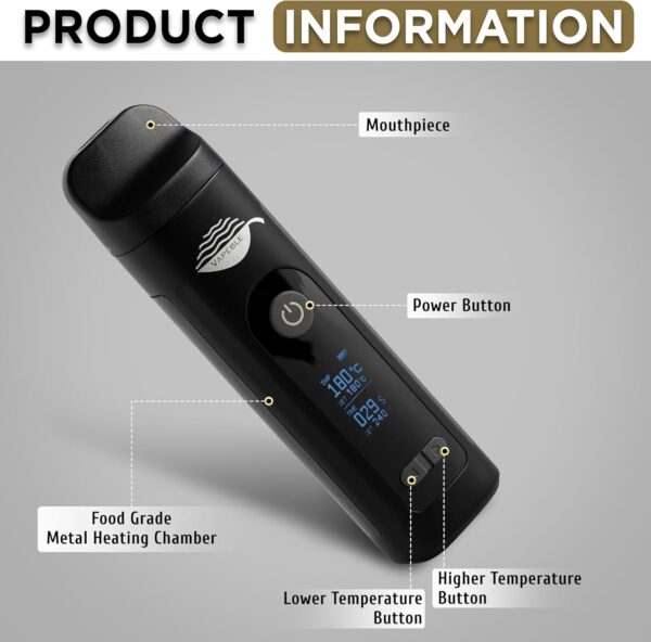 Vaporizer Tåge V2 Compact Dry Herb Vaporizer OLED Screen-3