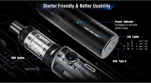 Vaptio CosmoNebula Vape Kit 1500mAh Battery Dual Coil-3