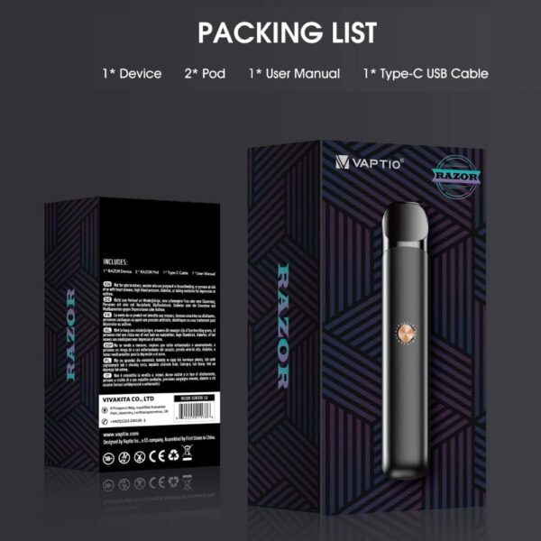 VAPTIO Razor Kit Vape Pen 550mAh Electronic Cigarette Blue-5