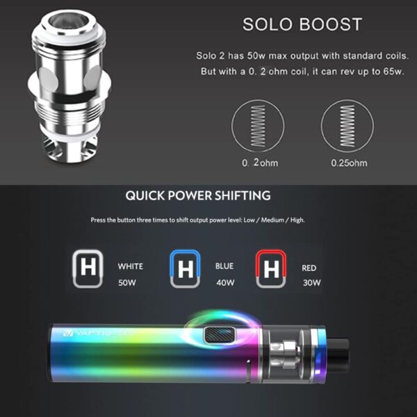 VAPTIO Solo 2 Kit Vape Pen 50W 3000mAh Battery Electronic-2