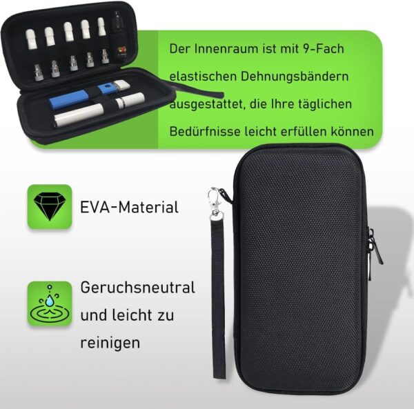 VOVCIG Vape Case 9 Compartment Odor Proof Storage Bag Black-2