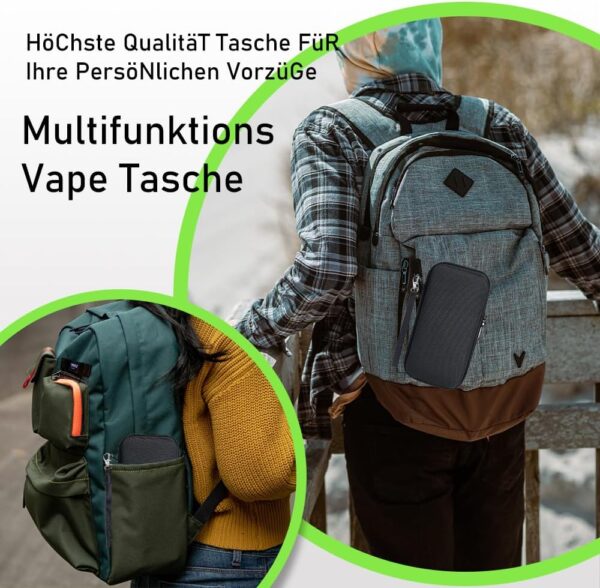 VOVCIG Vape Case 9 Compartment Odor Proof Storage Bag Black-3