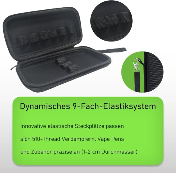 VOVCIG Vape Case 9 Compartment Odor Proof Storage Bag Black-6